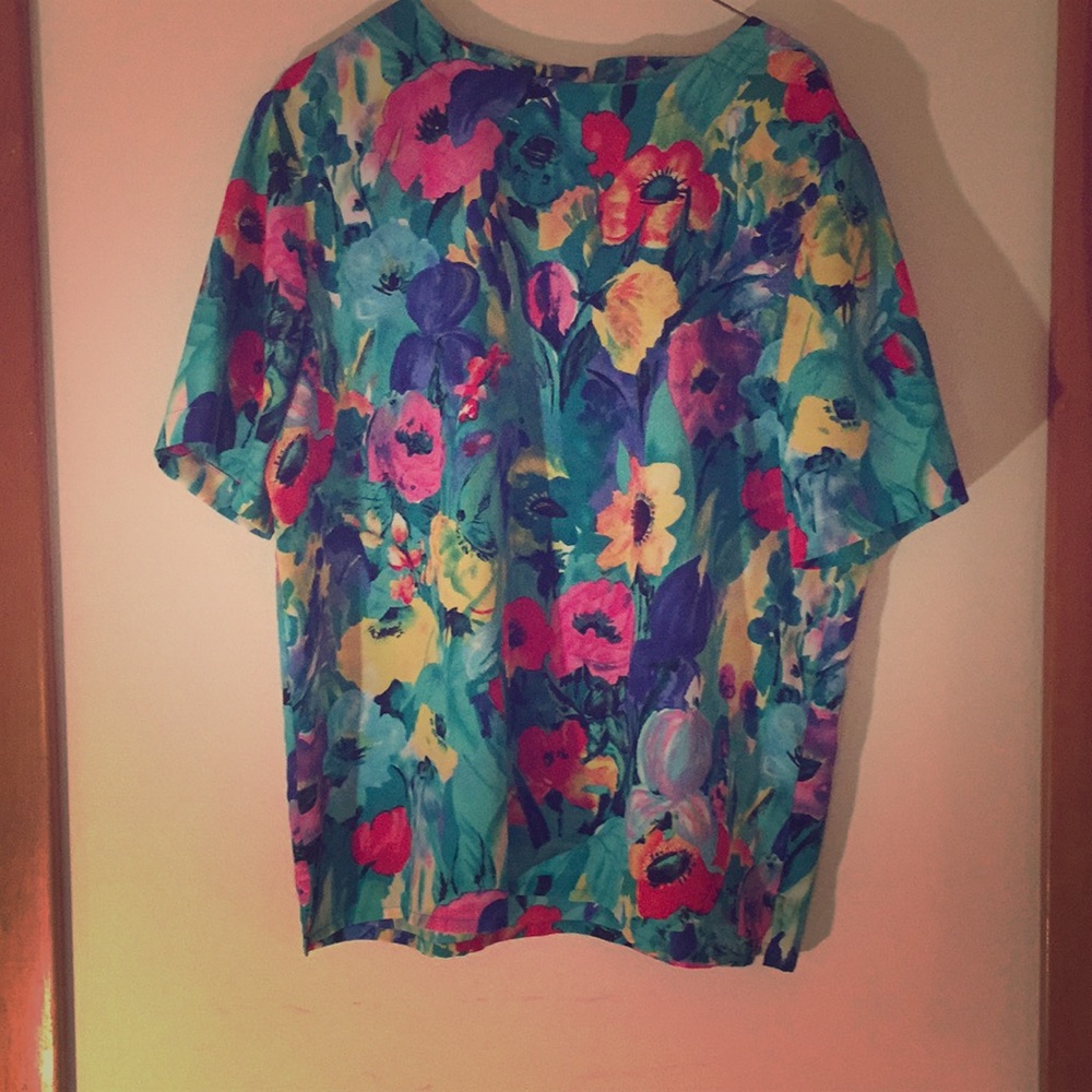 80s vintage Alfred Dunner Flower Shirt